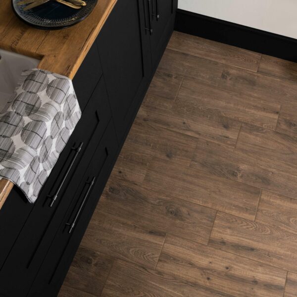 Friston Dark Oak Wood Effect Porcelain Floor Tiles - Image 5