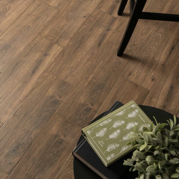 Friston Dark Oak Wood Effect Porcelain Floor Tiles - Image 3