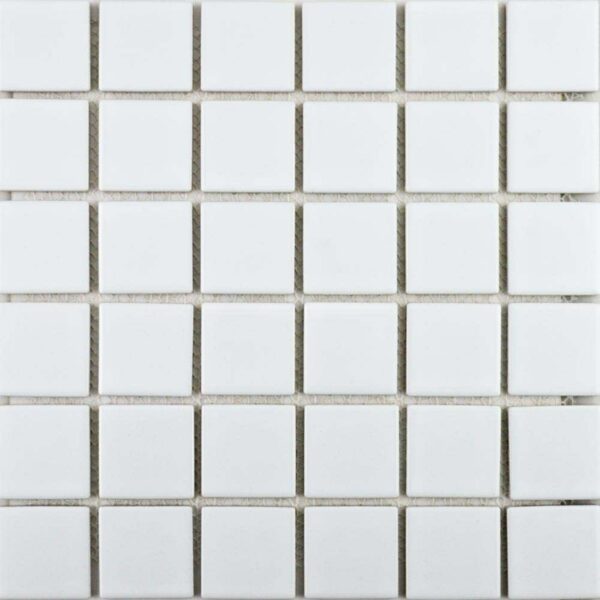 Pixel White Square Gloss Mosaic Tiles - Image 2