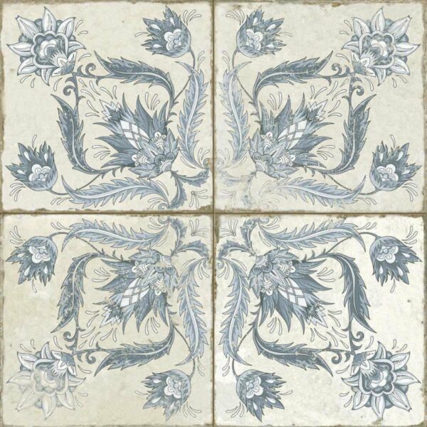 Helix Indigo Blue Matt Patterned Wall and Floor Tiles - Image 12