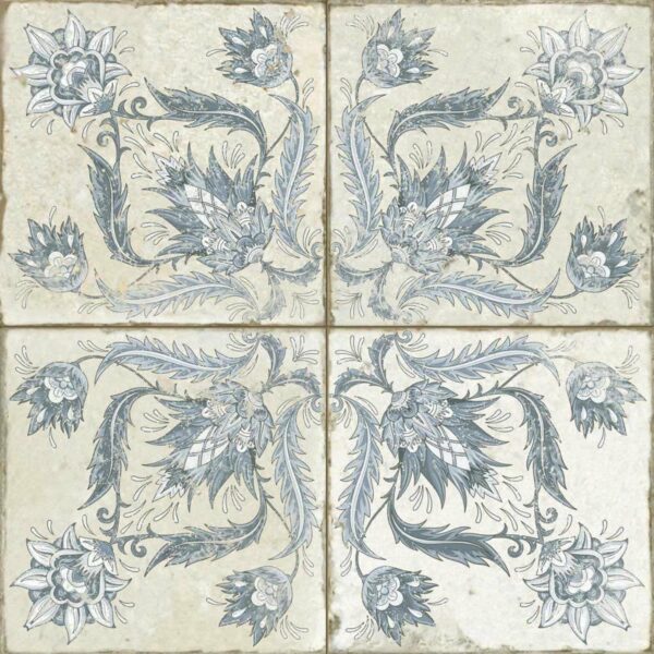 Helix Indigo Blue Matt Patterned Wall and Floor Tiles - Image 2