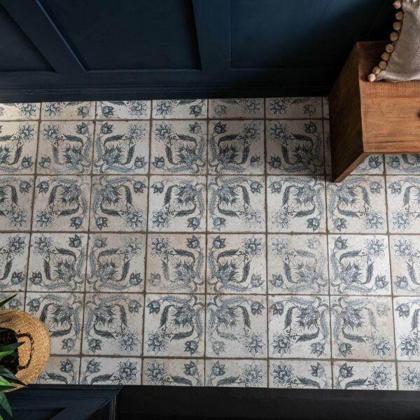 Helix Indigo Blue Matt Patterned Wall and Floor Tiles - Image 15