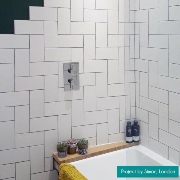 Flat Ceramic Chalk Farm Matt White Metro Tiles - Image 12