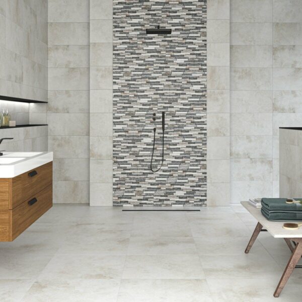 Isidora Dark Grey Thick Porcelain Splitface Effect Wall Tiles