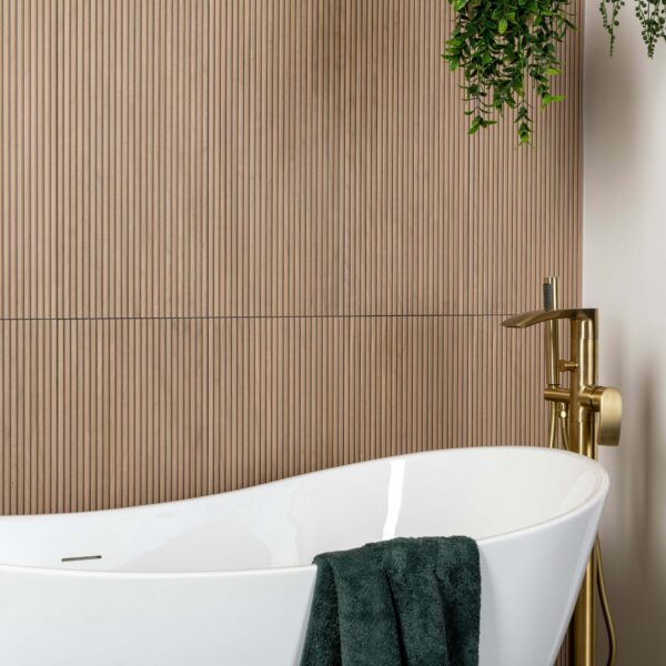 Contour Brown Oak Wood Slat Effect Wall Tiles - Image 5