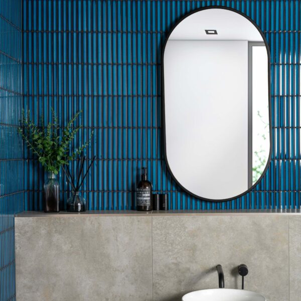 Spirit Marine Blue Gloss Kitkat Mosaic Porcelain Wall Tiles - Image 6