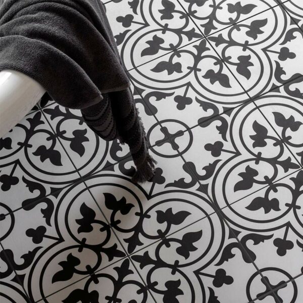 Ledbury Charcoal Black Pattern Wall and Floor Tiles - Image 7