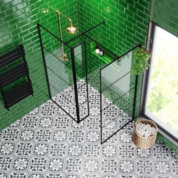 Ledbury Charcoal Black Pattern Wall and Floor Tiles - Image 5