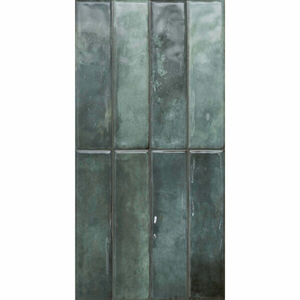 Lazio Green Gloss Brick Effect Wall Tiles - Image 2