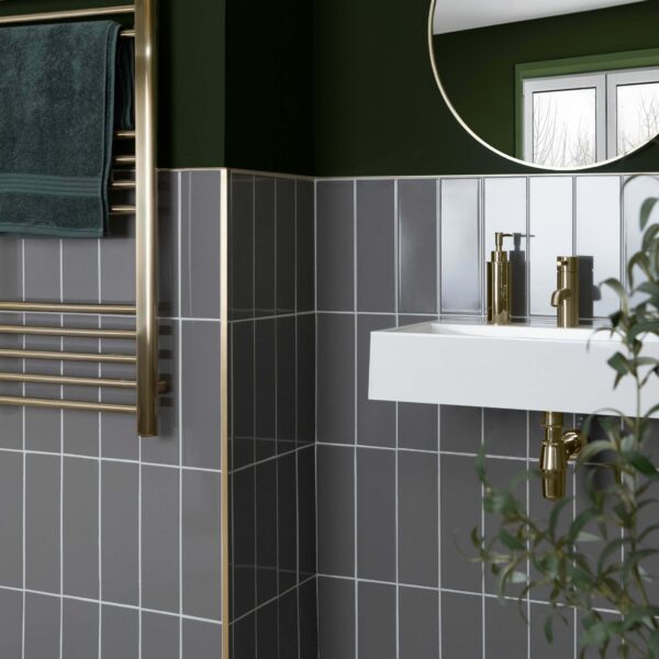 Linear Gloss Dark Grey Brick Tiles - Image 3