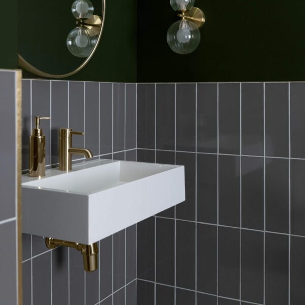 Linear Gloss Dark Grey Brick Tiles - Image 6