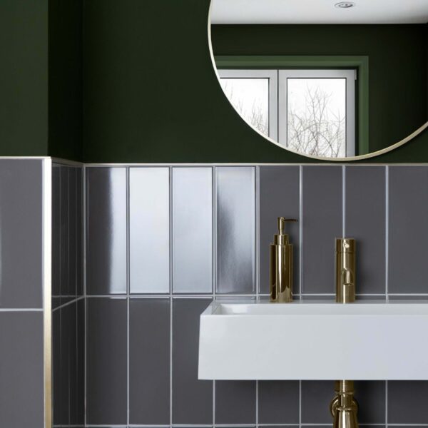 Linear Gloss Dark Grey Brick Tiles - Image 4