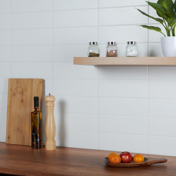 Linear Matt White Brick Tiles - Image 6