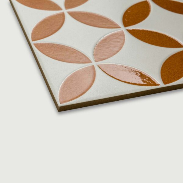 Westminster White and Orange Matt Patterned Wall and Floor Tiles - Image 5