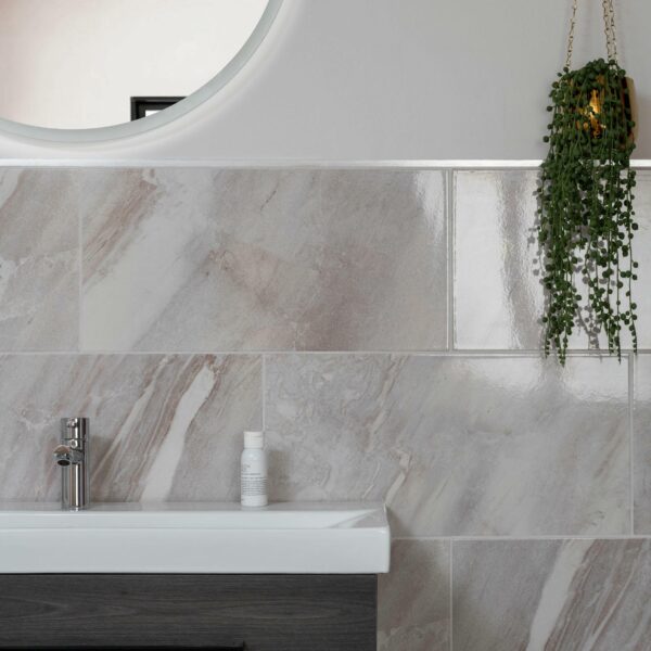 Mediterranean Light Grey Marble Effect Wall Tiles - Image 3