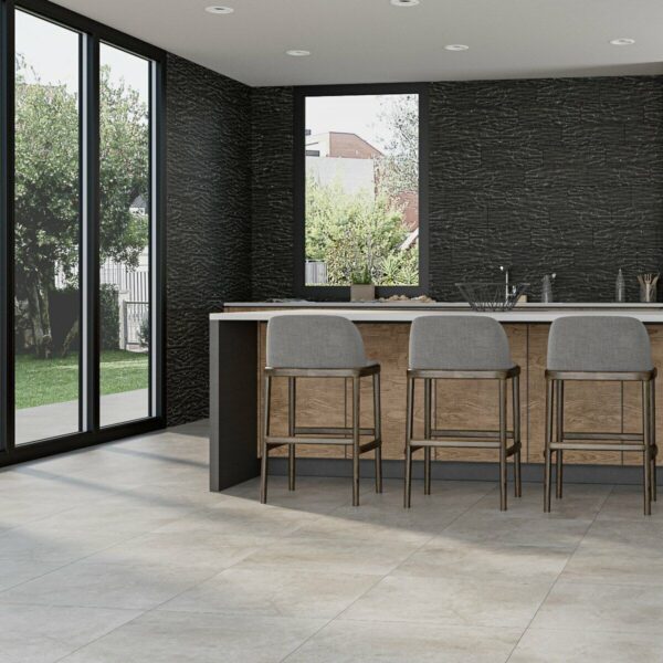 Foil Metallic Grey Stone Effect Wall And Floor Tiles