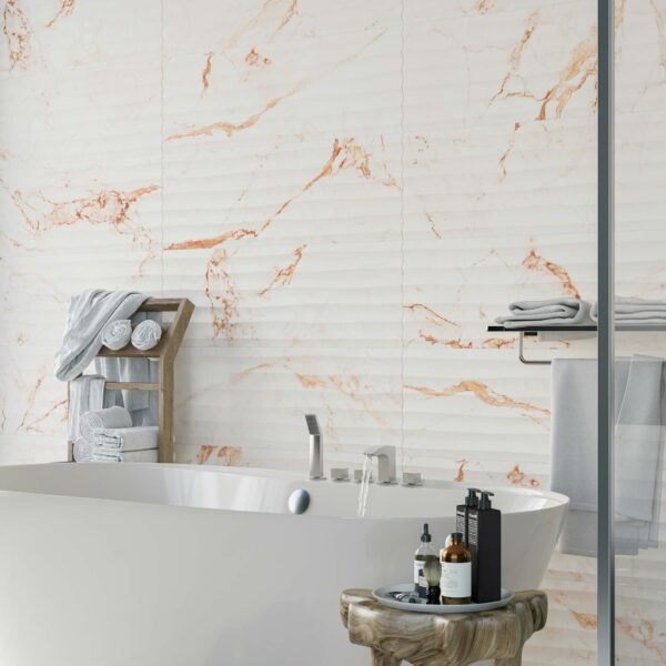 Elysian Calacatta Gold Vein Matt Marble Effect Decor Wall Tiles