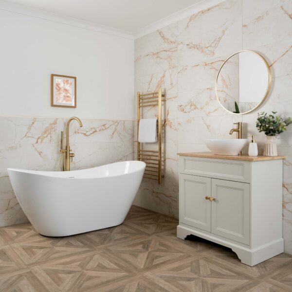 Elysian Calacatta Gold Vein Matt Marble Effect Wall Tiles - Image 8