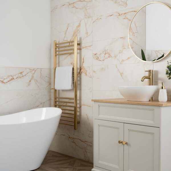 Elysian Calacatta Gold Vein Matt Marble Effect Wall Tiles - Image 7