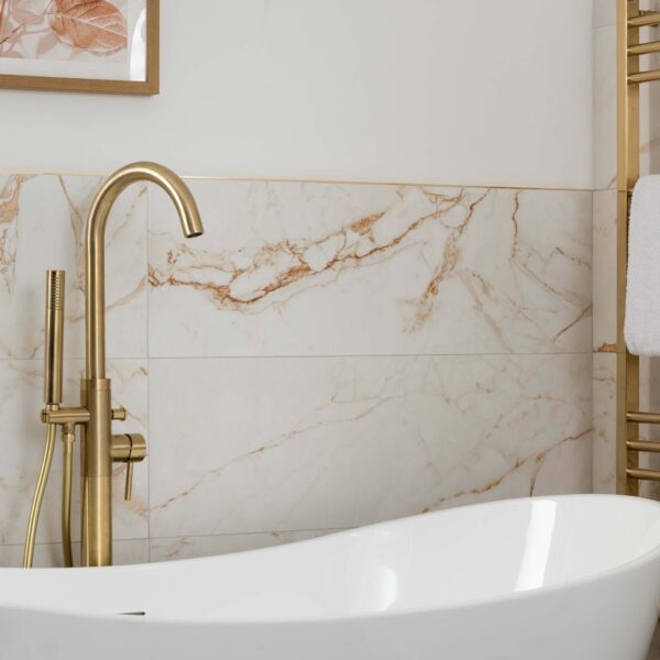 Elysian Calacatta Gold Vein Matt Marble Effect Wall Tiles - Image 6