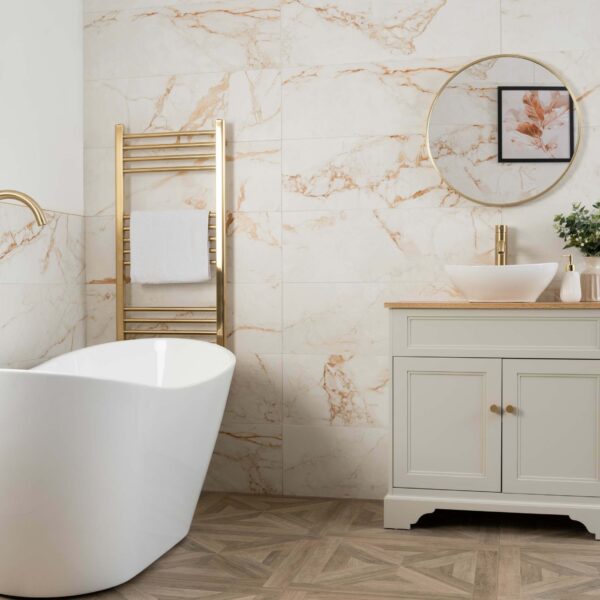 Elysian Calacatta Gold Vein Matt Marble Effect Wall Tiles - Image 4