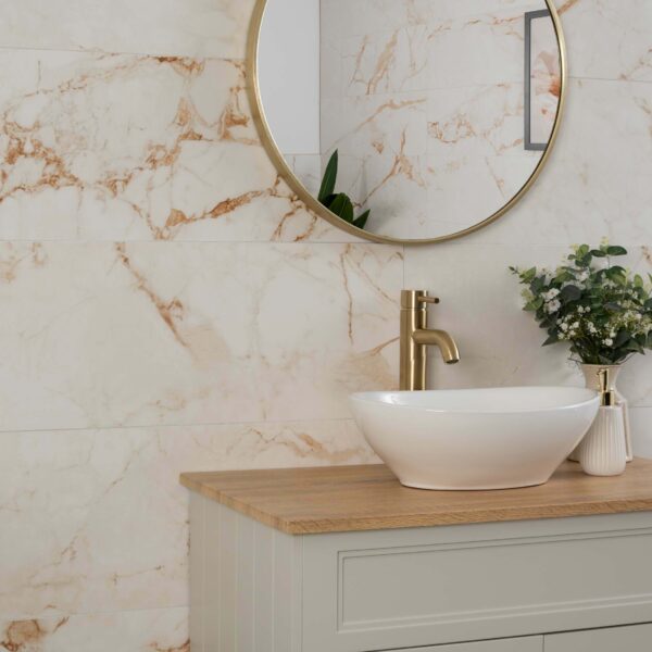 Elysian Calacatta Gold Vein Matt Marble Effect Wall Tiles - Image 3