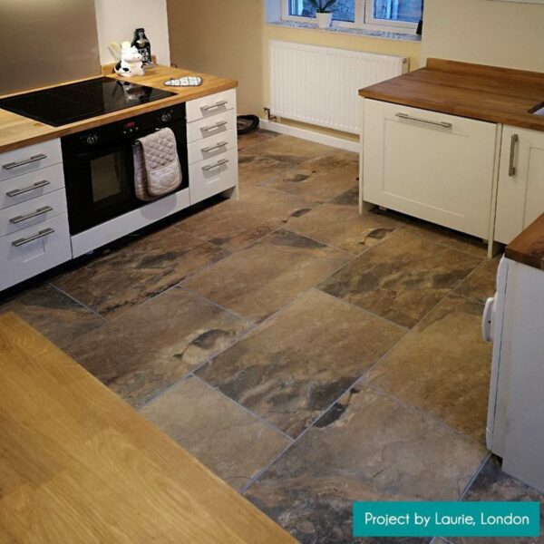 Lockstone Mocha Brown Slate Effect Wall and Floor Tiles - Image 3