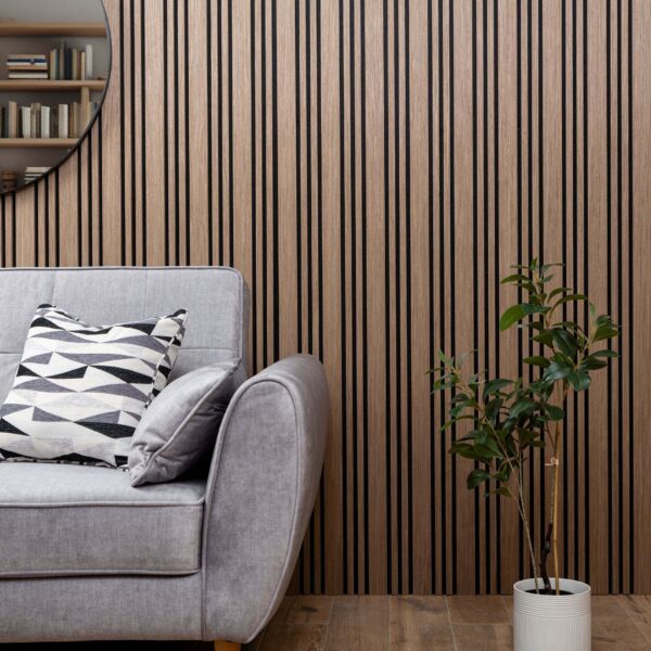 Trepanel Design Smoked Oak Multi-Width Acoustic Wood Wall Panels - Image 4