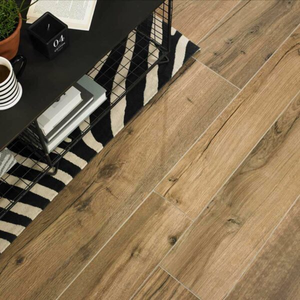 Muniellos Honey Oak Wood Effect Porcelain Floor Tiles 1215x195 - Image 4