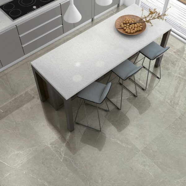 Seville Grey Gloss Stone Effect 600x600mm Tiles