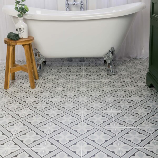 Mr Jones Grey Matt Patterned Ceramic Wall and Floor Tiles - Image 5