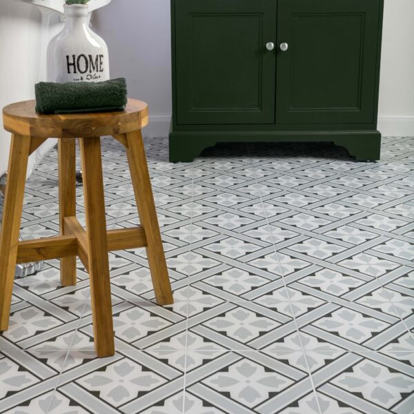 Mr Jones Grey Matt Patterned Ceramic Wall and Floor Tiles - Image 7