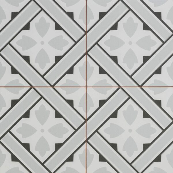 Mr Jones Grey Matt Patterned Ceramic Wall and Floor Tiles - Image 2