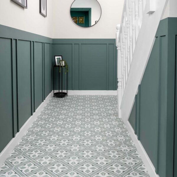 Mr Jones Green Matt Patterned Ceramic Wall and Floor Tiles