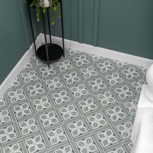 Mr Jones Green Matt Patterned Ceramic Wall and Floor Tiles - Image 7