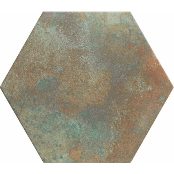 Oaken Teal Oxidised Hexagon Tiles - Image 2