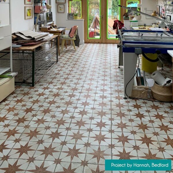 Scintilla Paprika Orange Star Pattern Tiles - Image 7