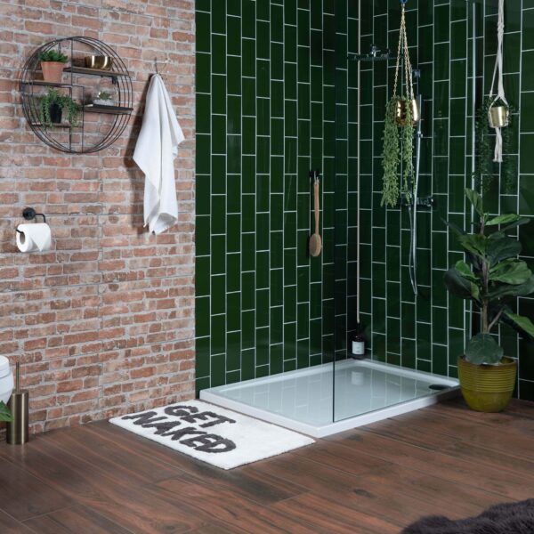 Park Gloss Flat Green Metro Tiles - Image 4