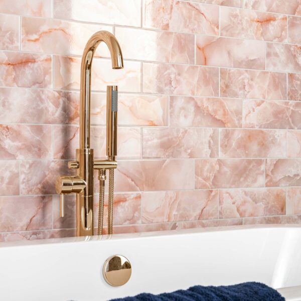 Passion Onyx Blush Pink Marble Effect Wall Tiles