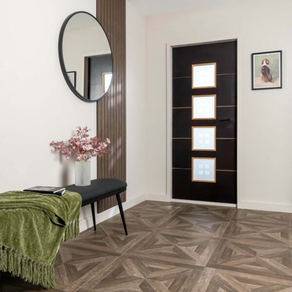 Empire Dark Oak Parquet Wood Effect Porcelain Floor Tiles - Image 8