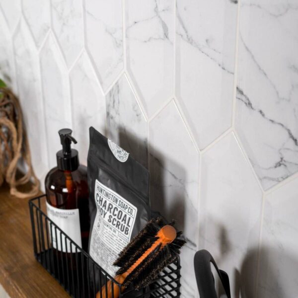 Pickett? Gloss Bevelled White Carrara Metro Tiles - Image 4