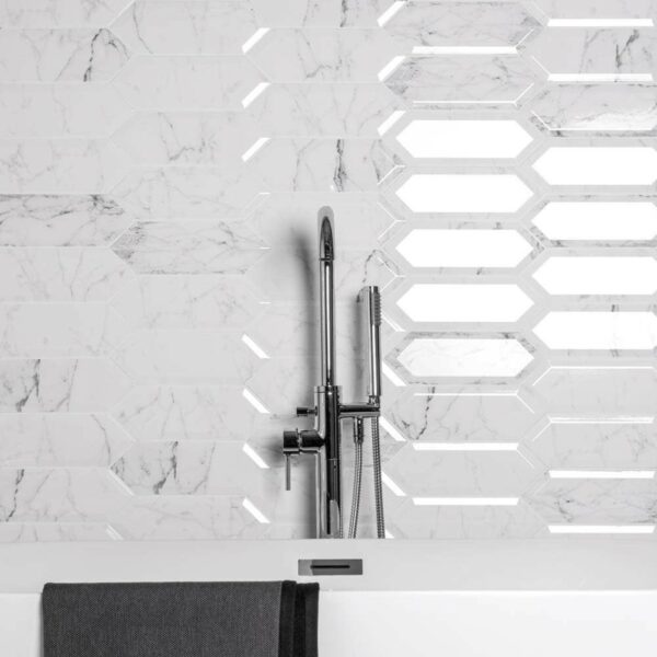 Pickett? Gloss Bevelled White Carrara Metro Tiles