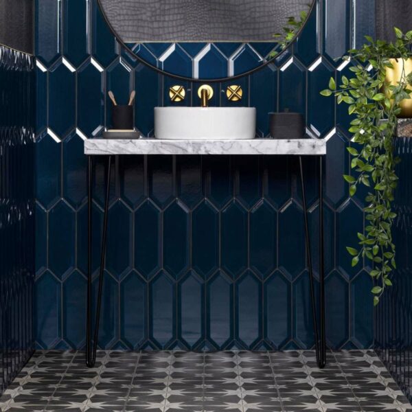 Pickett? Gloss Bevelled Navy Blue Metro Tiles - Image 3