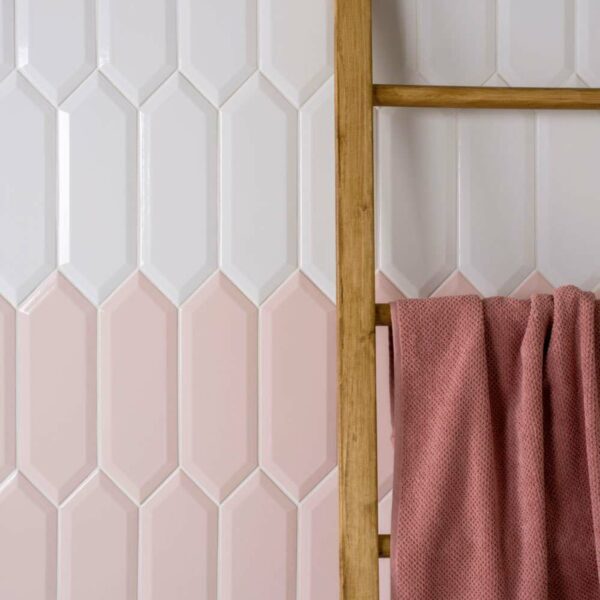 Pickett? Gloss Bevelled Petal Pink Metro Tiles - Image 3