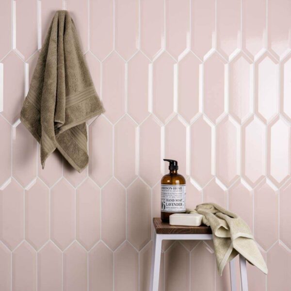 Pickett? Gloss Bevelled Petal Pink Metro Tiles