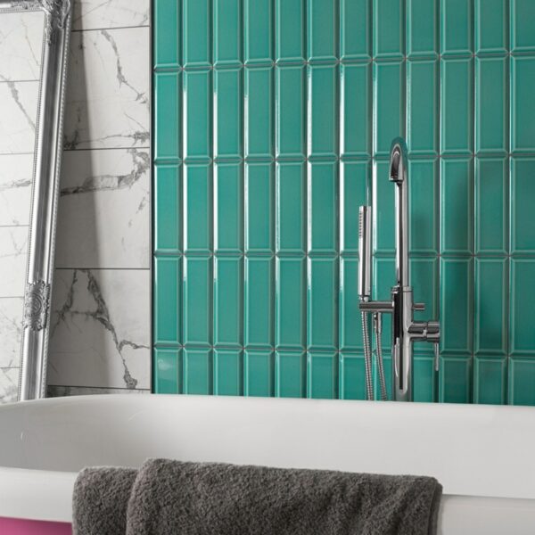 Plush Azulado Crackle Glaze Teal Metro Tiles - Image 6