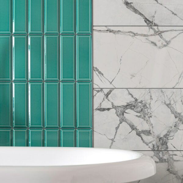 Plush Azulado Crackle Glaze Teal Metro Tiles - Image 3