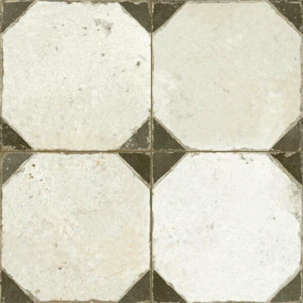 Octagon Effect Charcoal Grey Matt Vintage Pattern Wall and Floor Tiles - Image 5