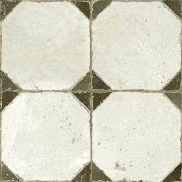 Octagon Effect Charcoal Grey Matt Vintage Pattern Wall and Floor Tiles - Image 9