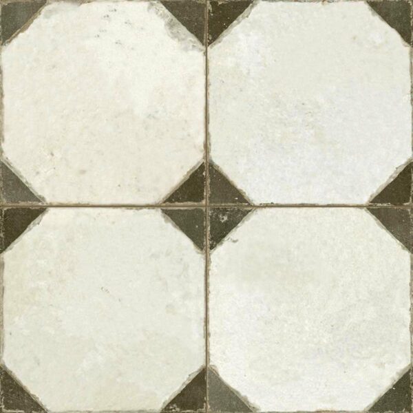 Octagon Effect Charcoal Grey Matt Vintage Pattern Wall and Floor Tiles - Image 10